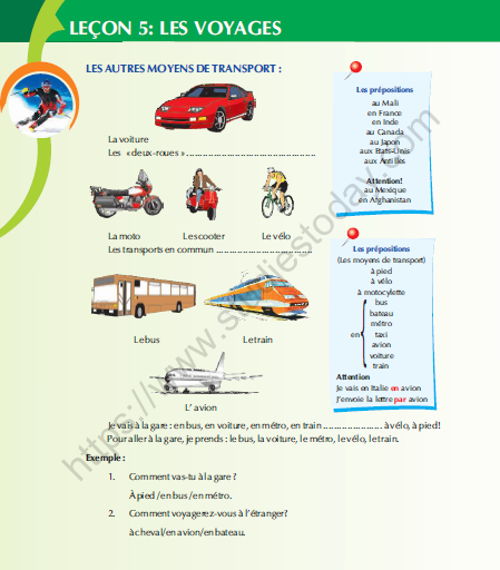 CBSE Class 9 French Les Voyages Worksheet 2