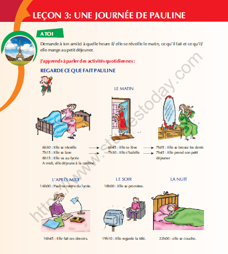 CBSE Class 9 French Une Journee De Pauline Worksheet 2