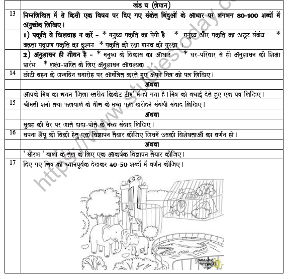 CBSE Class 9 Hindi Worksheet Set A 5