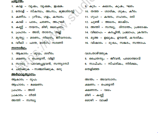 CBSE Class 9 Malayalam Kalakal Worksheet Set B 2