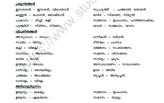 CBSE Class 9 Malayalam Randu Taxikkar Worksheet Set C 2