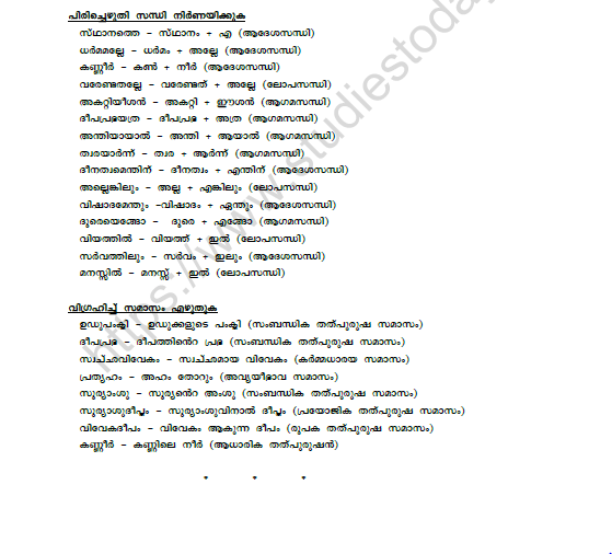 CBSE Class 9 Malayalam Viswam Deepamayam Worksheet Set D 4