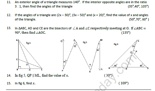 CBSE Class 9 Mathematics Lines and Angles Worksheet Set A 3