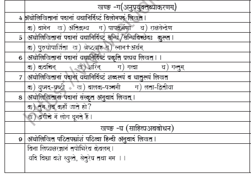 CBSE Class 9 Sanskrit Worksheet Set B 3