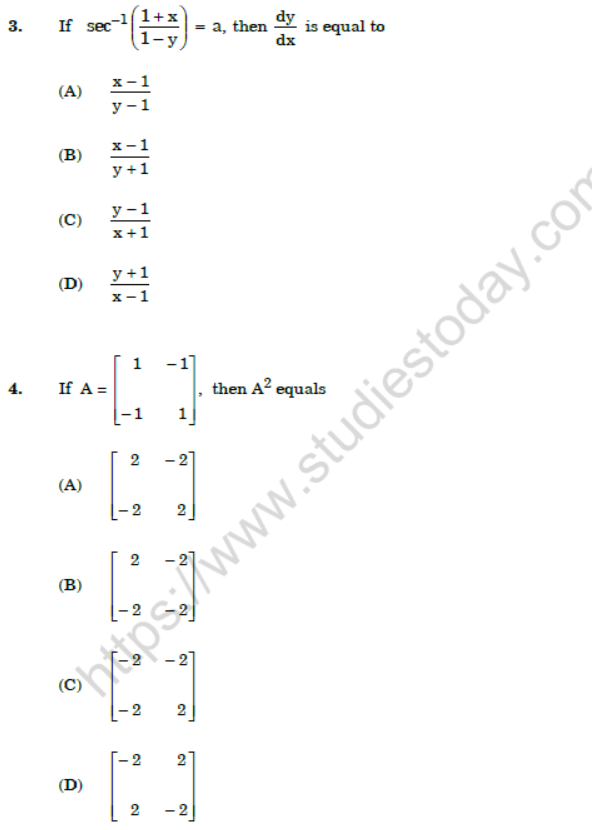 CBSE Class 12 Mathematics Compartment Question Paper Solved 2020 Set B
