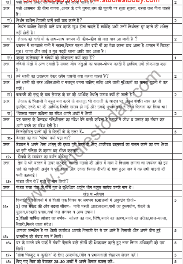 CBSE Class 7 Hindi Sample Paper Set B