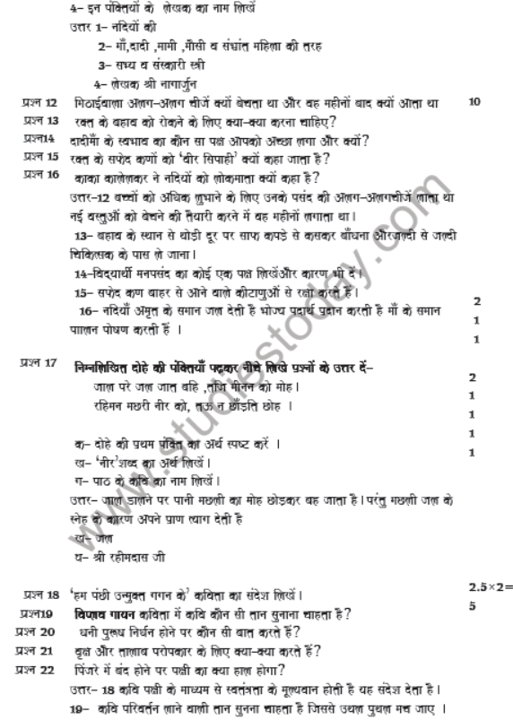 CBSE Class 7 Hindi Sample Paper Set F