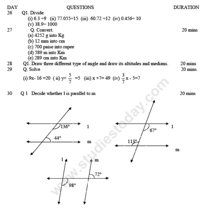 CBSE Class 7 Mathematics Sample Paper Set 4