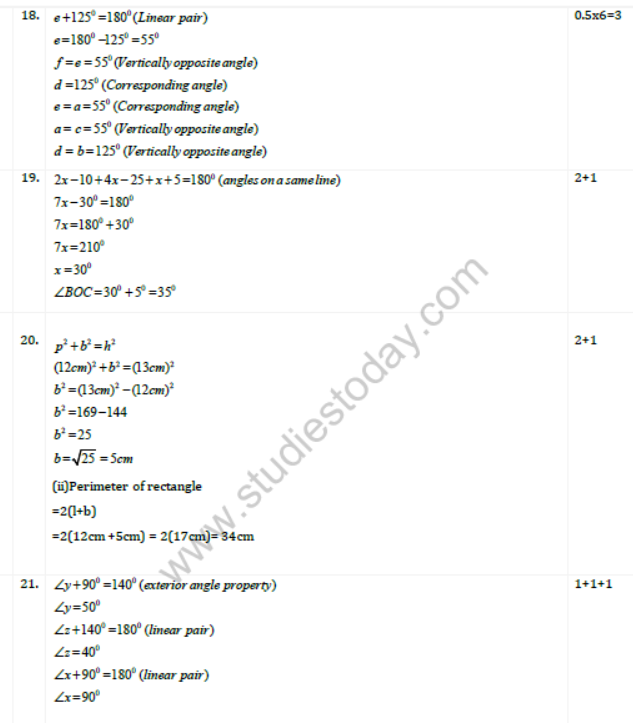 CBSE Class 7 Mathematics Sample Paper Set F