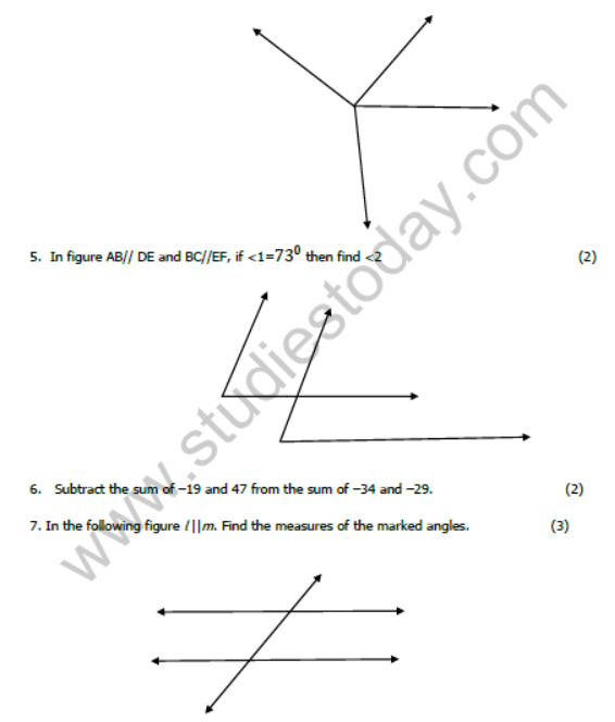 CBSE Class 7 Mathematics Sample Paper Set K
