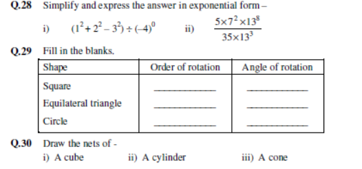 CBSE Class 7 Mathematics Sample Paper Set O