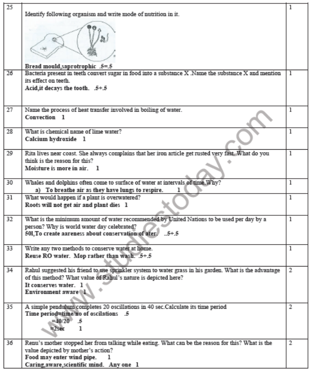 CBSE Class 7 Science Sample Paper Set E