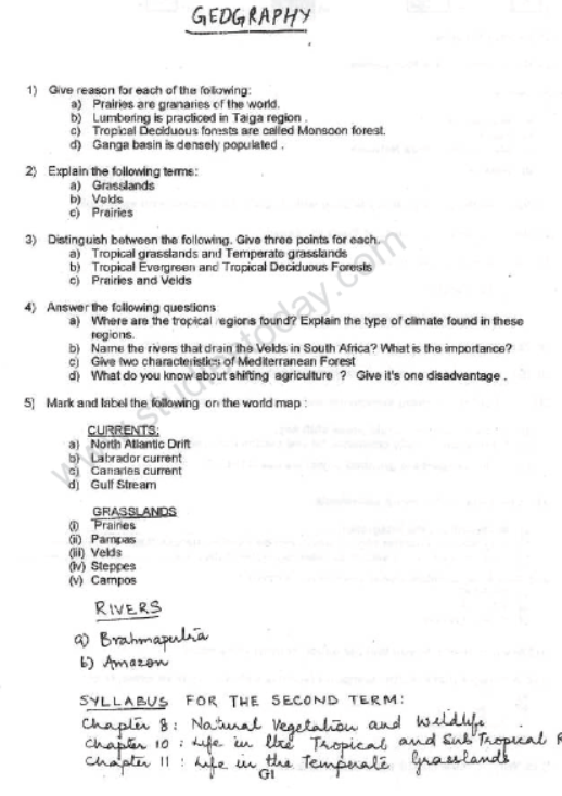 CBSE Class 7 Social Science Sample Paper Set 4