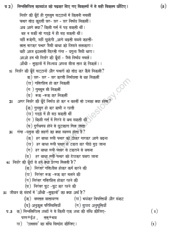 CBSE Class 8 Hindi Sample Paper Set 2