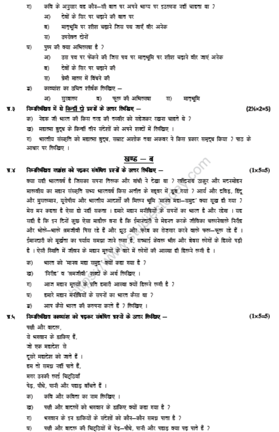 CBSE Class 8 Hindi Sample Paper Set O