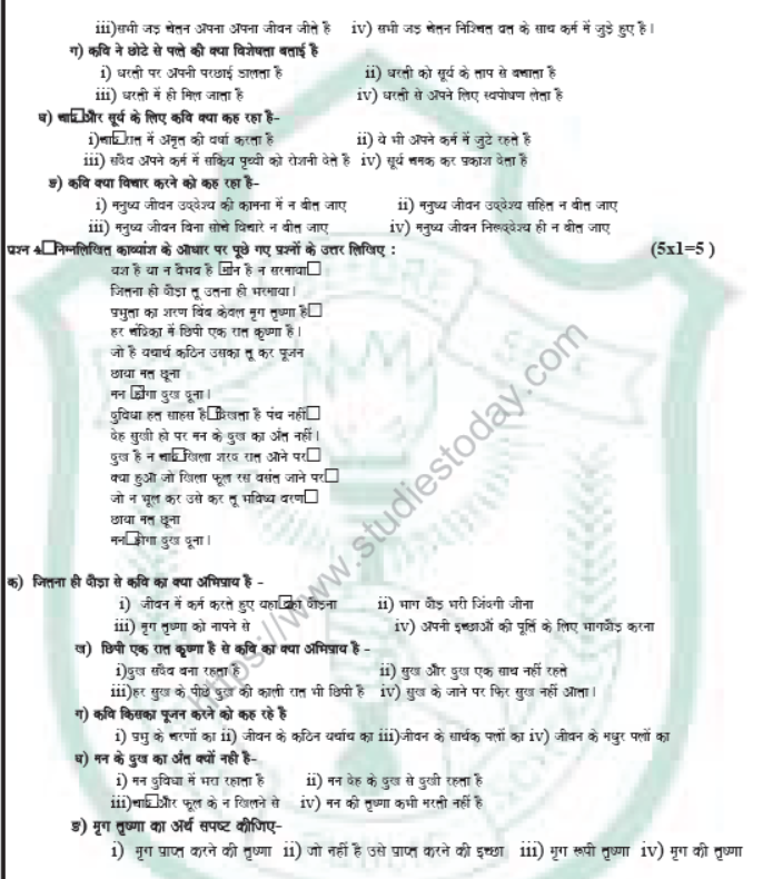 CBSE Class 8 Hindi Sample Paper Set Q