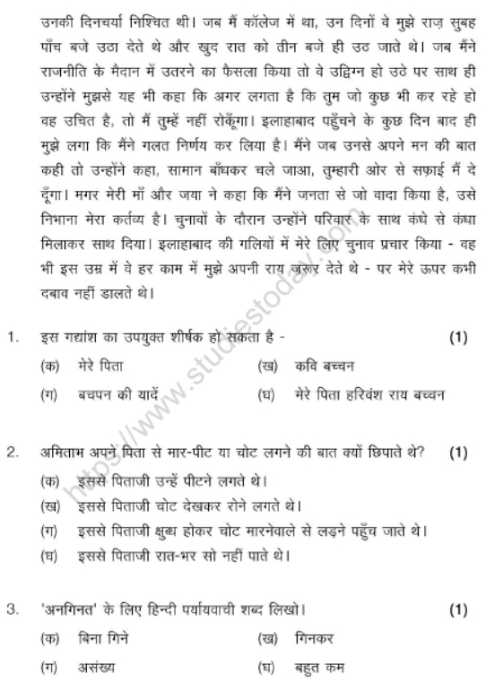 CBSE Class 8 Hindi Sample Paper Set R