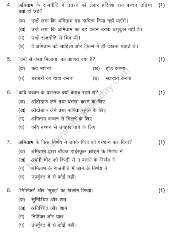 CBSE Class 8 Hindi Sample Paper Set R
