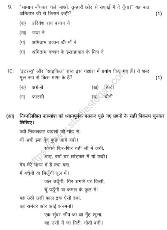 CBSE Class 8 Hindi Sample Paper Set R