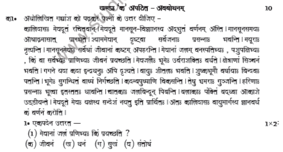 CBSE Class 8 Sanskrit Sample Paper Set E