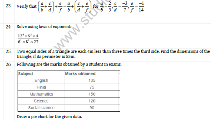CBSE Class 8 Mathematics Sample Paper Set A