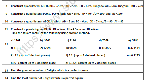 Class 8 Maths Practical Geometry Worksheet Set A 2