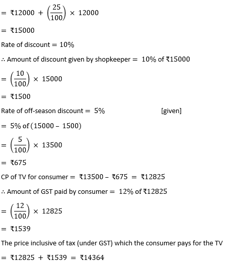 ML Aggarwal Solutions Class 10 Maths Chapter 1 Goods and Service Tax (GST)-6