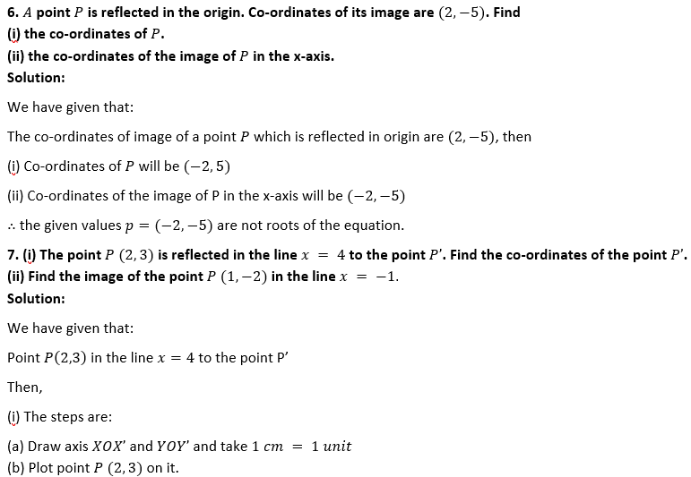 ML Aggarwal Solutions Class 10 Maths Chapter 10 Reflection-