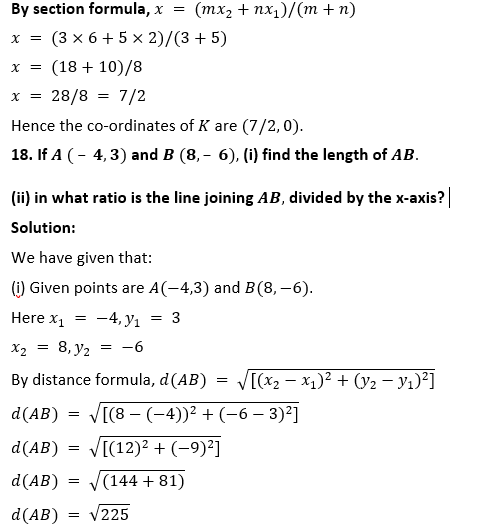 ML Aggarwal Solutions Class 10 Maths Chapter 11 Section Formula-8