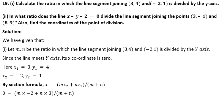 ML Aggarwal Solutions Class 10 Maths Chapter 11 Section Formula-9