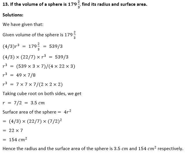 ML Aggarwal Solutions Class 10 Maths Chapter 17 Mensuration-18