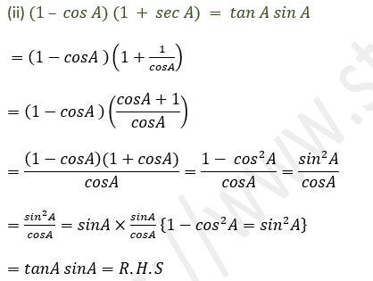 ML Aggarwal Solutions Class 10 Maths Chapter 18 Trigonometric Identities-18