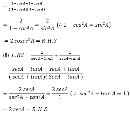 ML Aggarwal Solutions Class 10 Maths Chapter 18 Trigonometric Identities-19