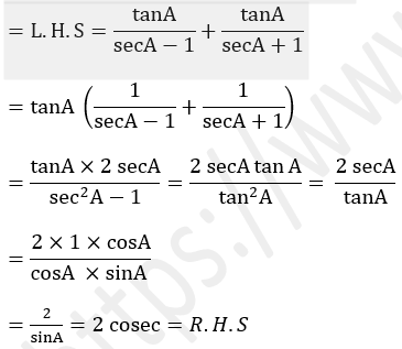 ML Aggarwal Solutions Class 10 Maths Chapter 18 Trigonometric Identities-24