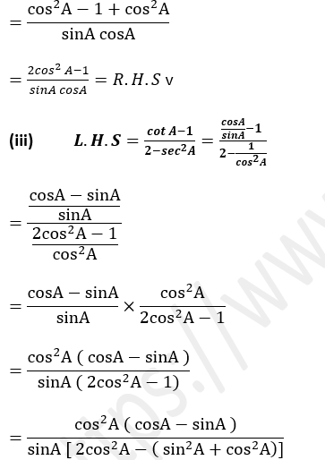 ML Aggarwal Solutions Class 10 Maths Chapter 18 Trigonometric Identities-26