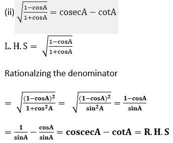 ML Aggarwal Solutions Class 10 Maths Chapter 18 Trigonometric Identities-36