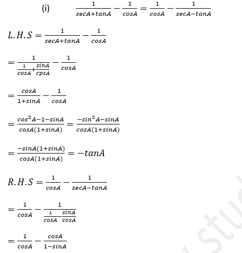 ML Aggarwal Solutions Class 10 Maths Chapter 18 Trigonometric Identities-51