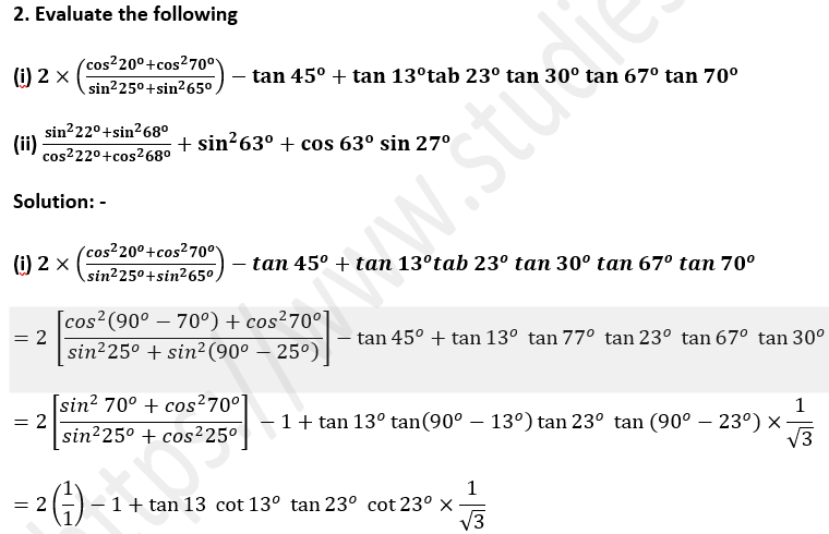 ML Aggarwal Solutions Class 10 Maths Chapter 18 Trigonometric Identities-57