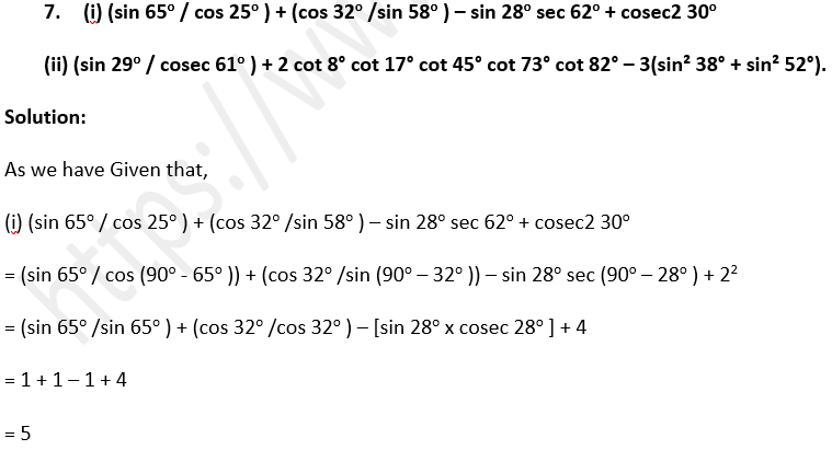 ML Aggarwal Solutions Class 10 Maths Chapter 18 Trigonometric Identities-6