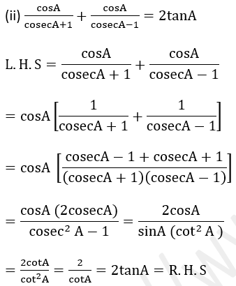 ML Aggarwal Solutions Class 10 Maths Chapter 18 Trigonometric Identities-62