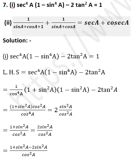 ML Aggarwal Solutions Class 10 Maths Chapter 18 Trigonometric Identities-69