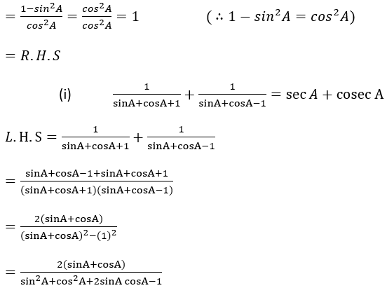 ML Aggarwal Solutions Class 10 Maths Chapter 18 Trigonometric Identities-70