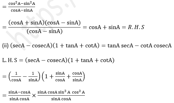 ML Aggarwal Solutions Class 10 Maths Chapter 18 Trigonometric Identities-75