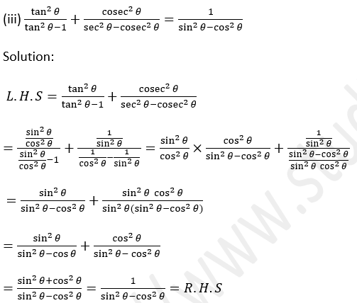 ML Aggarwal Solutions Class 10 Maths Chapter 18 Trigonometric Identities-77