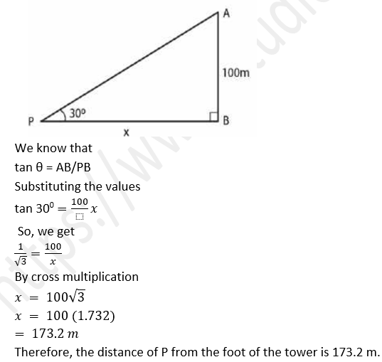 ML Aggarwal Solutions Class 10 Maths Chapter 20 Heights and Distances-7