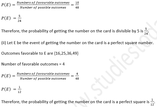 ML Aggarwal Solutions Class 10 Maths Chapter 22 Probability-41