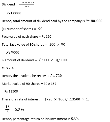 ML Aggarwal Solutions Class 10 Maths Chapter 3 Shares and Dividends-11