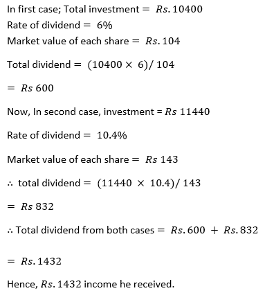 ML Aggarwal Solutions Class 10 Maths Chapter 3 Shares and Dividends-13
