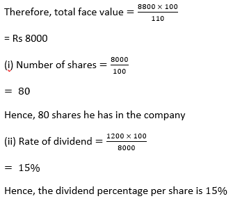ML Aggarwal Solutions Class 10 Maths Chapter 3 Shares and Dividends-2