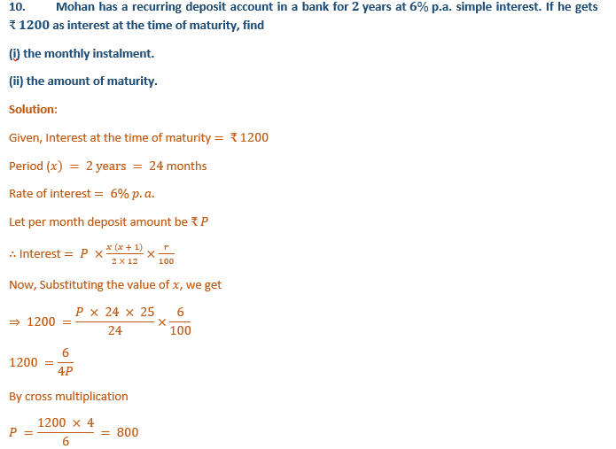 ML Aggarwal Solutions Class 10 Maths Chapter2 Banking-13